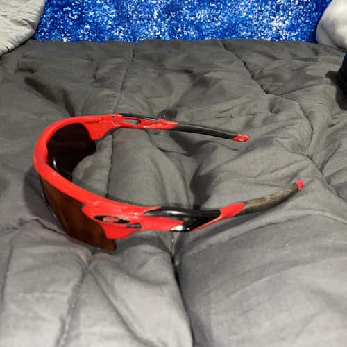 USED: Red Oakley Radarlock Sunglasses, Prizm Lenses