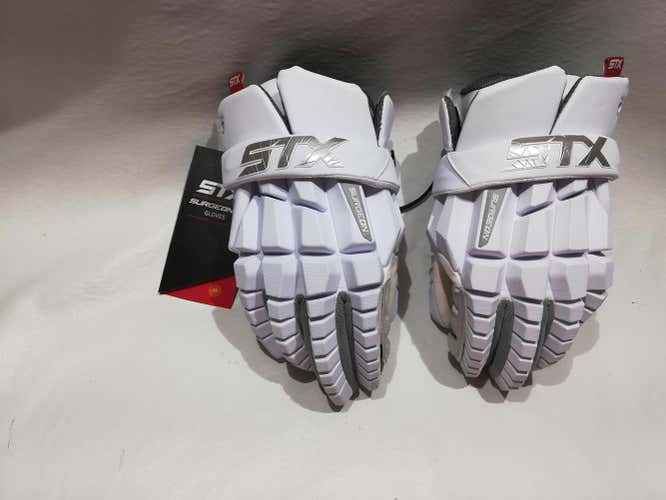 STX Surgeon RZR White Lacrosse Gloves