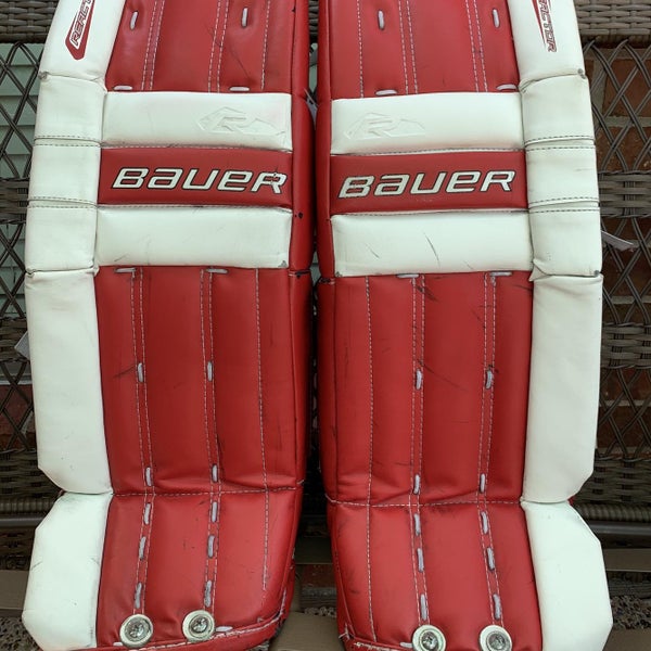Red Used 26" Bauer Reactor 2000 Goalie Leg Pads