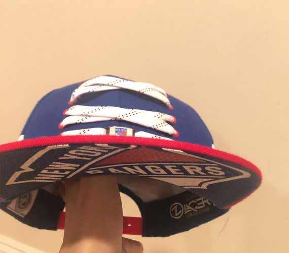New York Rangers Hockey Lace Snapback Hat