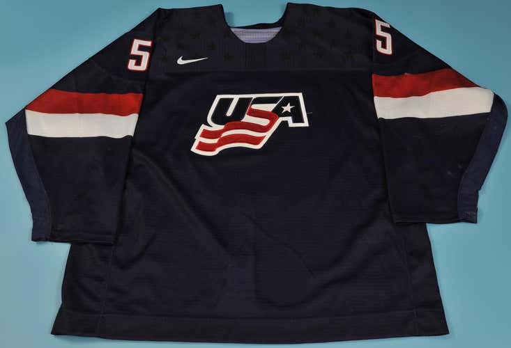 Team Issued / Worn Team USA Adult Hockey Jersey Authentic real deal #55 IIHF