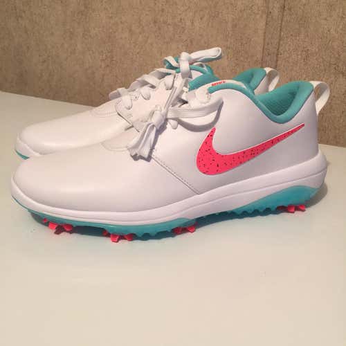 Men's Nike Roshe G Tour Golf Cleats Hot Punch Comfort White AR5580-103 Size 9