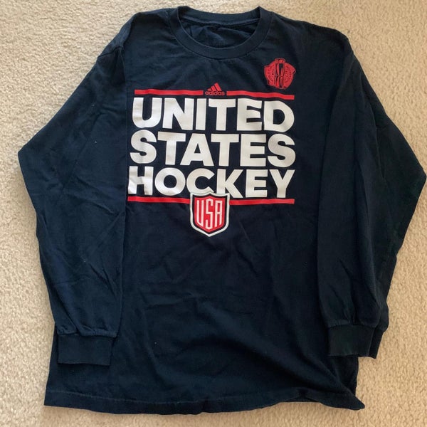 USA Hockey World Cup Of Hockey Blue Unisex Large Adidas Shirt