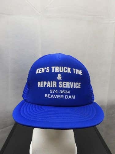 Vintage Ken's Truck Tire & Repair Service Mesh Trucker Snapback Hat Otto