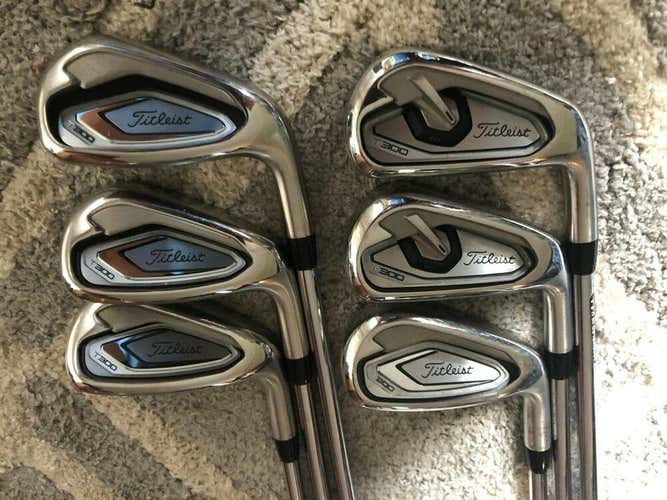Mint Titleist T300 Iron Set 6-PW+48, Righty, Steel, Stiff, .75" Short, Authentic