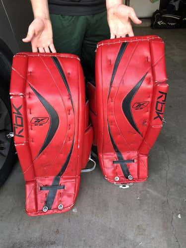 Red Used Senior 33" Reebok Reebok 8K Goalie Leg Pads