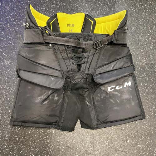 Black Used Large CCM Premier R1.9 Pro Stock Hockey Goalie Pants