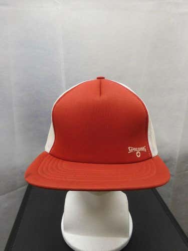 Vintage Spalding Mesh Trucker Snapback Hat Red