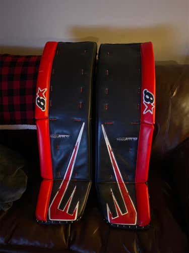 Red Used 37" Brian's SubZero Pro 3 Goalie Leg Pads