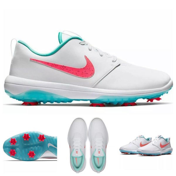 NEW Men's Nike Roshe G Tour Golf Cleats Hot Punch Comfort White