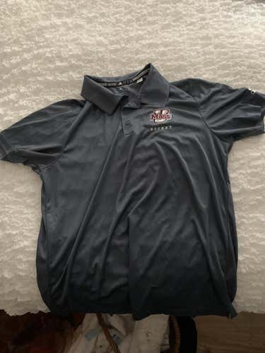 Gray Used UMass Hockey Adult Large Adidas Polo Shirt