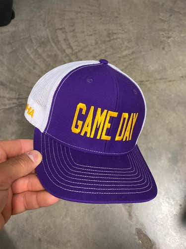 Game Day Hat SnapBack Purple Gold White WCHA Hocke