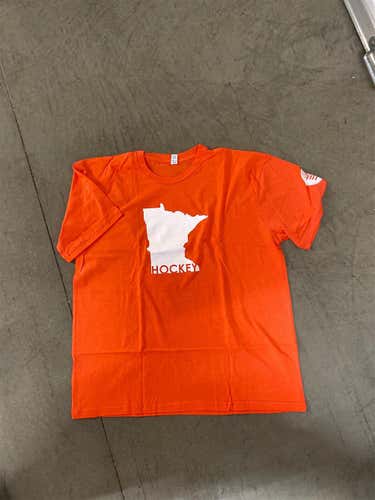 Orange Minnesota Hockey Life Shirt Short Sleeve 2X Adult