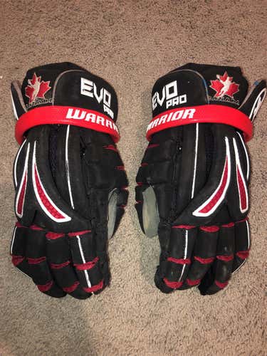 Used Warrior Evo Pro 13" Lacrosse Gloves
