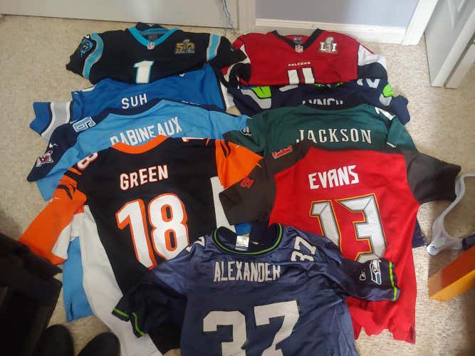 Lot of youth medium/large NFL jerseys