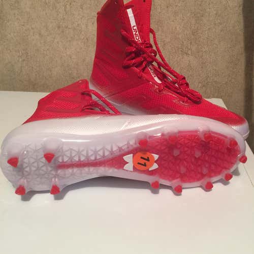 Under Armour Highlight MC 3000177-601 Football Cleats, Men's Size 11, Red NEW