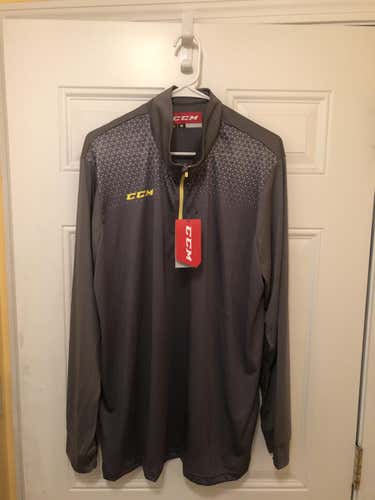 Gray New Adult Men's XXL CCM Quarter Zip Tech