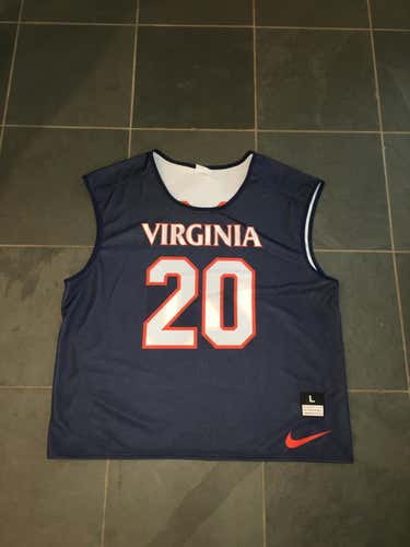 New NIKE UVA Virginia Cavaliers #20 lacrosse Reversible Pinnie Jersey LARGE