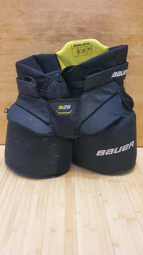 Black Senior Used Small Bauer S29 Hockey Goalie Pants