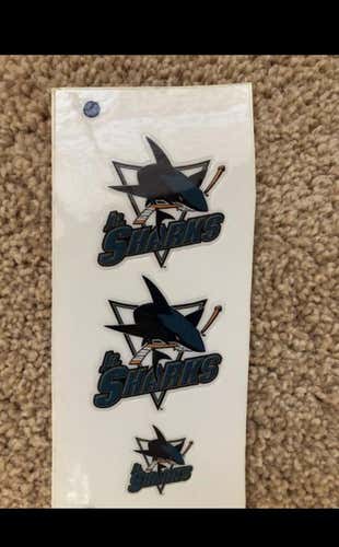 Brand New San Jose Sharks Helmet Decals