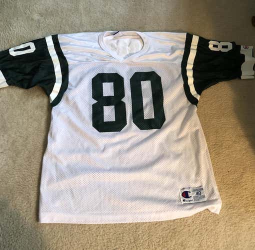 Wayne Chrebet New York Jets #80 White Jersey - Medium/Large Used