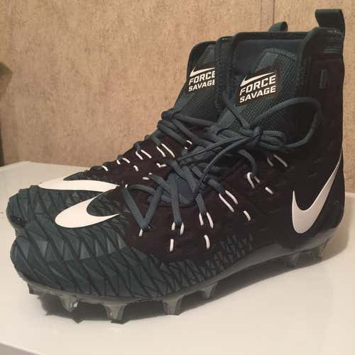 Nike Force Savage Elite Football Cleats Sz 15 AJ6603-011 Eagles Black/Green