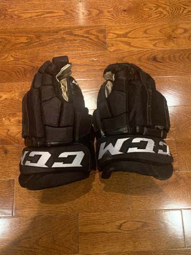 Black Used Senior CCM Pro Model Gloves 14" Pro Stock
