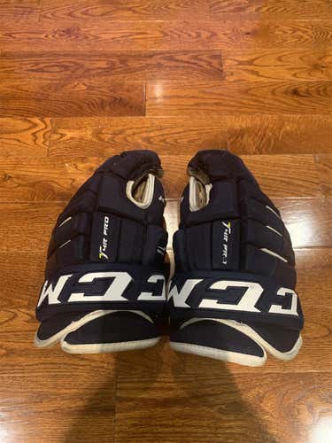 Blue Used CCM Tacks 4 Roll Pro 14"  Gloves
