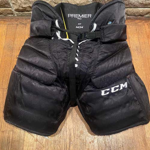 Black Used Medium CCM Premier Pro Pro Stock Hockey Goalie Pants