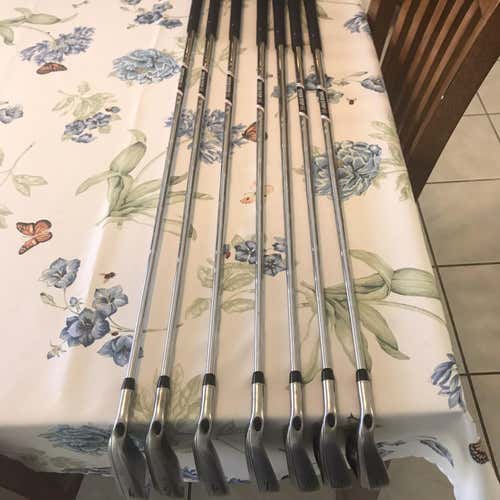 Used Left Hand X Hot Stiff Flex Steel Shaft Iron Set