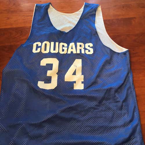 "Cougars" High School Basketball Pinnie - Used L/XL. OPEN FOR TRADE
