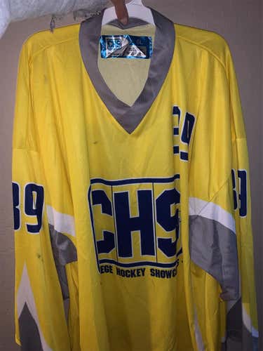 Yellow College Hockey ShowcaseAdult Goalie Cut Practice Jersey
