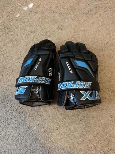 Black New Player's STX Cell III 13" Lacrosse Gloves
