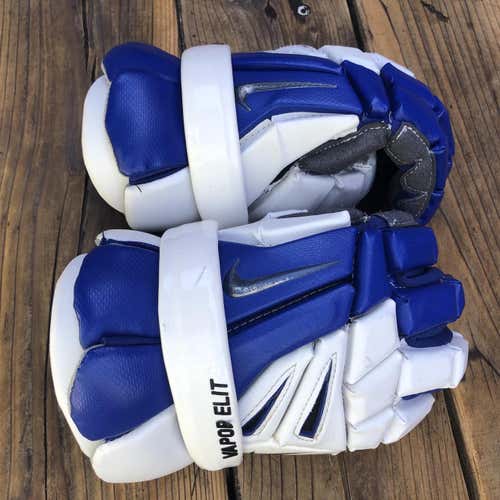 Blue Used Player's Nike Vapor Elite 13" Lacrosse Gloves