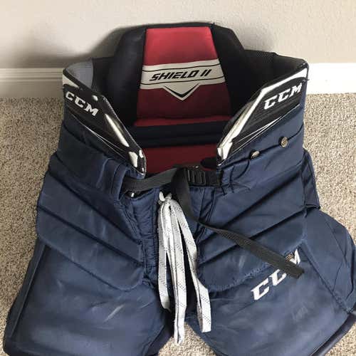 Blue Used Large CCM Extreme Flex II Shield Pro Pro Stock Hockey Goalie Pants