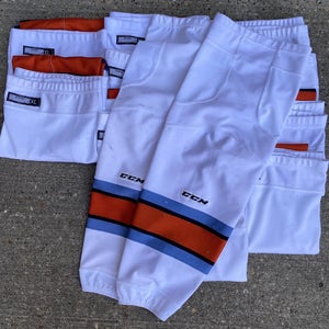 TEAM SET CCM Edge Pro Stock Hockey Socks White KC Mavericks 9175