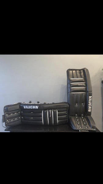 Black New 33+2 Vaughn Velocity V5 Goalie Leg Pads / OBO
