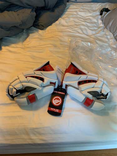 White New Goalie Maverik Rome RX3 13" Lacrosse Gloves