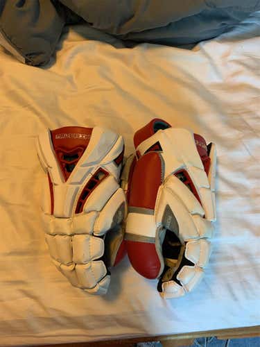White Used Goalie Maverik Rome RX3 Goalie 13" Lacrosse Gloves