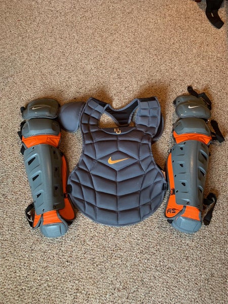 Adult Nike Catcher's Set Graphite And Orange