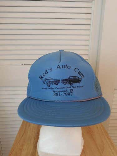Vintage Red's Auto Care Greenwood, IN Mesh Trucker Snapback Hat