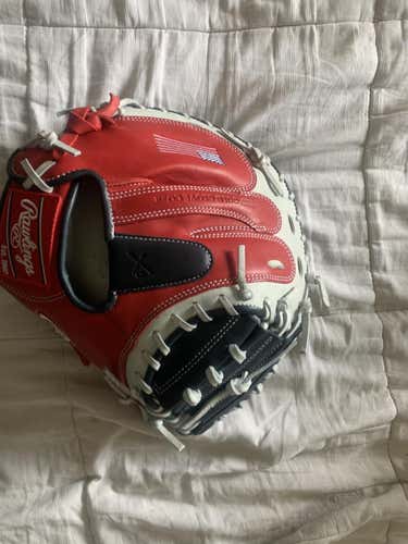 Red white blue Rawlings Gamer Catchers Mitt 33”