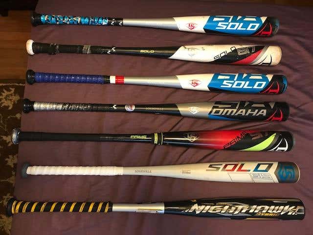 Used High School/College BBCOR Certified 2018 Louisville Slugger Alloy Solo 618 Bat (-3) 30 oz 33"