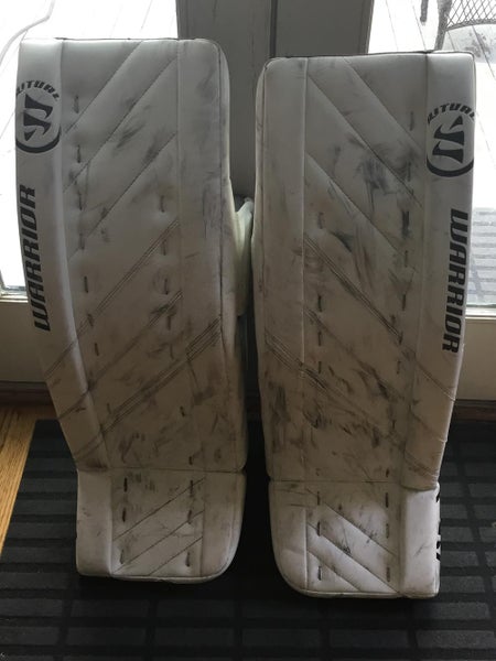 White Used Intermediate 32" Warrior Ritual G4 Goalie Leg Pads