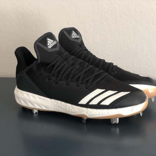 Adidas Icon 4 (Sz 10) NEW Black/ Gum Bottom Metal Baseball Cleats