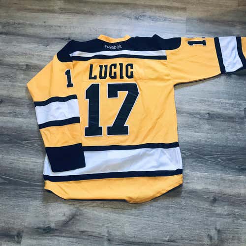 Bruins Milan Lucic Men's Size 50 Reebok - Yellow Winter Classic Jersey