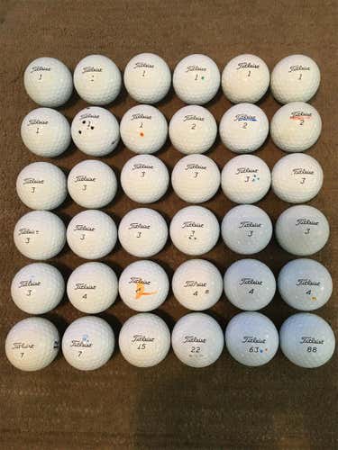 White Used Titleist Pro V1 36 Pack (3 Dozen) Balls