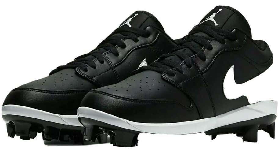 NIKE AIR JORDAN 1 RETRO MCS LOW BASEBALL CLEATS CJ8524-001 BLACK MEN SIZE 10.5
