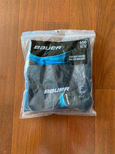 NEW BAUER 600 SERIES PREMIUM SOCKS - SENIOR (Medium) BLACK