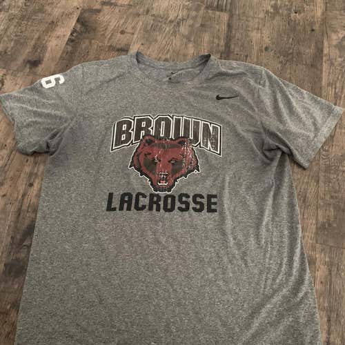 Brown Lacrosse #66 Adult Large Nike Shirt